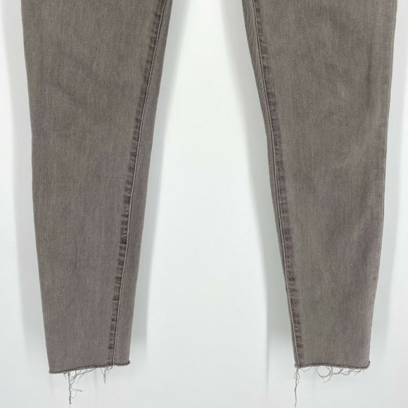 Madewell 9" High Rise Skinny Fit Jeans Womens Size 26 Stretch Raw Hem Denim Gray - Picture 3 of 12